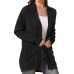 BLATIAL Womens Cardigan Sweaters Long Sleeve Knit Open Front Outwear Chunky Sweater with Pockets,M,Black