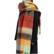 BLATIAL Womens Scarf Winter Big Colorful Checked Thick Warm Soft Scarves Casual Tassel Blanket Scarf,B-Beauty Color