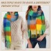 BLATIAL Womens Scarf Winter Big Colorful Checked Thick Warm Soft Scarves Casual Tassel Blanket Scarf,A-Colorful Design