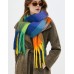 BLATIAL Womens Scarf Winter Big Colorful Checked Thick Warm Soft Scarves Casual Tassel Blanket Scarf,A-Colorful Design