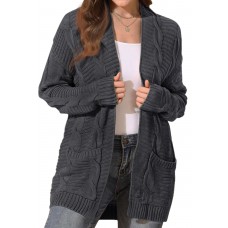  BLATIAL Womens Cardigan Sweaters Long Sleeve Knit Open Front Outwear Chunky Sweater with Pockets,M,Dark Grey