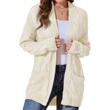 BLATIAL Womens Cardigan Sweaters Long Sleeve Knit Open Front Outwear Chunky Sweater with Pockets,M,F-Beige