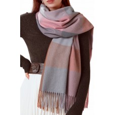 BLATIAL Womens Scarf Winter Blanket Cashmere Feel Large Scarves Thick Soft Warm Plaid Chunky Scarfs, A-Mix Pink Grey