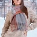 BLATIAL Womens Scarf Winter Blanket Cashmere Feel Large Scarves Thick Soft Warm Plaid Chunky Scarfs, A-Mix Pink Grey