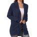 BLATIAL Womens Cardigan Sweaters Long Sleeve Knit Open Front Outwear Chunky Sweater with Pockets,M,E-Navy Blue