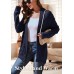 BLATIAL Womens Cardigan Sweaters Long Sleeve Knit Open Front Outwear Chunky Sweater with Pockets,M,E-Navy Blue